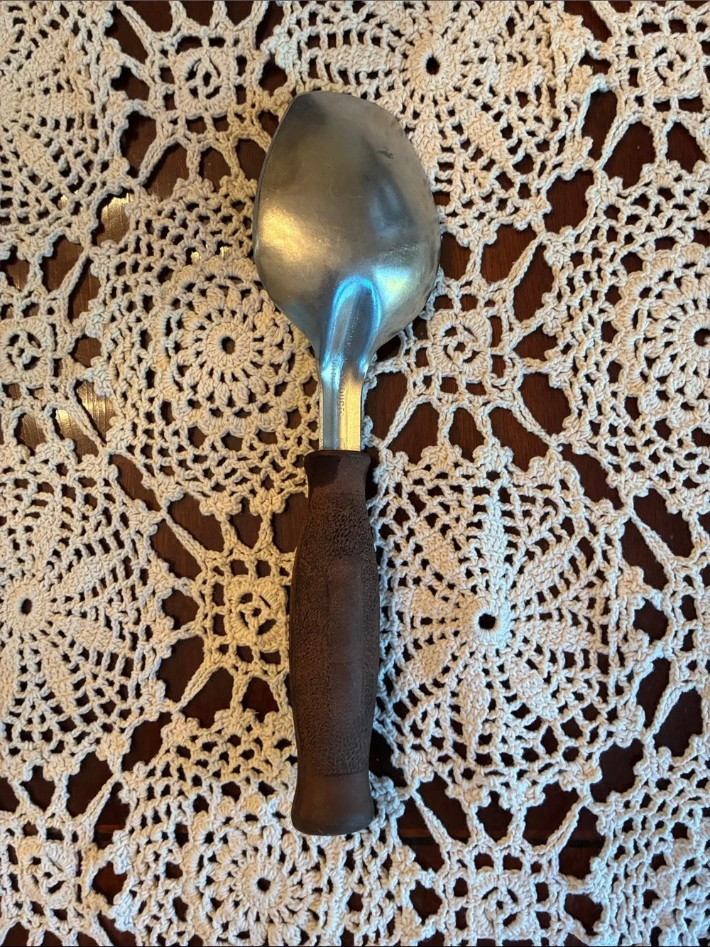 Vintage Ice Cream Scoop Spade wood Retro Kitchen metal Stainless Serving Spoon